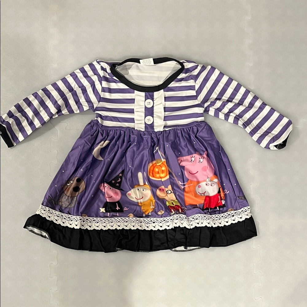 Peppa Pig Purple Striped Halloween Costume Dress